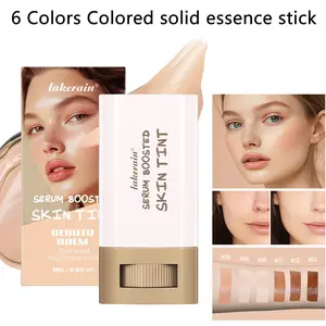 1Pcs  rotating colored solid moisturizing essence stick brightening skin Flawless Foundation make-up cream natural fitting foundation make-up stick concealer stick, cosmetic repair stick, women's cosmetics holiday gift 6 colors