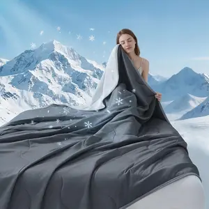 1pc Cooling Blanket, Absorbs Heat to Prevent Night Sweats, Ultra Cool & Lightweight, Must-Have for Hot Sleepers, Comfortable Cooling Feel, Machine Washable Gray, Breathable Cooling Blanket