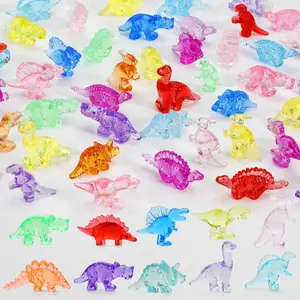 Mini Animals Figures to Hide, 60 pcs Mini Dinosaur Figures Sensory Bin Treasure Prize Box Toys for Kids Classroom Mini Resin Dinosaurs Party Favors Vase Filler