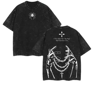 Limited Edition Hunter x Hunter Kurapika Chain of Judgement Menswear Short-Sleeve Soft Cotton Fabric Shirt - Oversized, Baggy, Distressed, Acid Washed, Double Printed, Lightweight, Casual, Classic Streetwear Valentine Gift for Anime Merch Enthusiasts