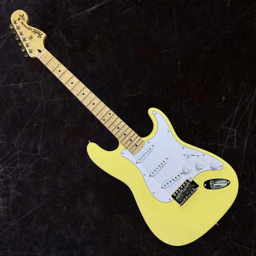 Milk Yellow ST Style Electric Guitar - Solid Contoured Body, Maple Neck, 3 Single-Coil Pickups, Versatile Tone for Rock & Blues