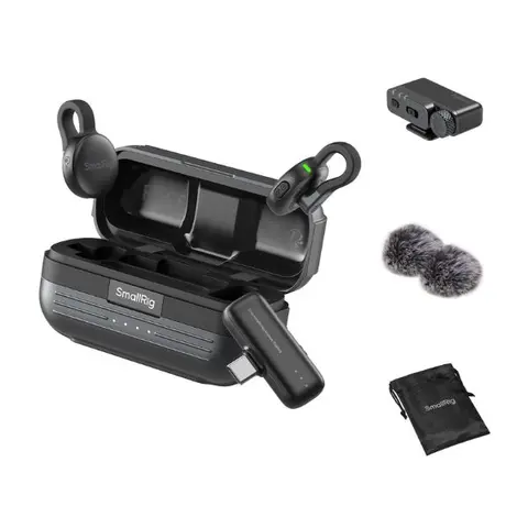 SmallRig S70 Wireless Lavalier Podcast Recording Mic, 8.6g Invisible Mini Lapel, Grammy-Tuned 9 EQ Presets, 300m Long-Range Dual Transmitter, Noise-Reducing Adjustable, Charging-Supported for Smartphone, iPhone, Android, DJI Osmo Pocket 4 Camera, Vlog