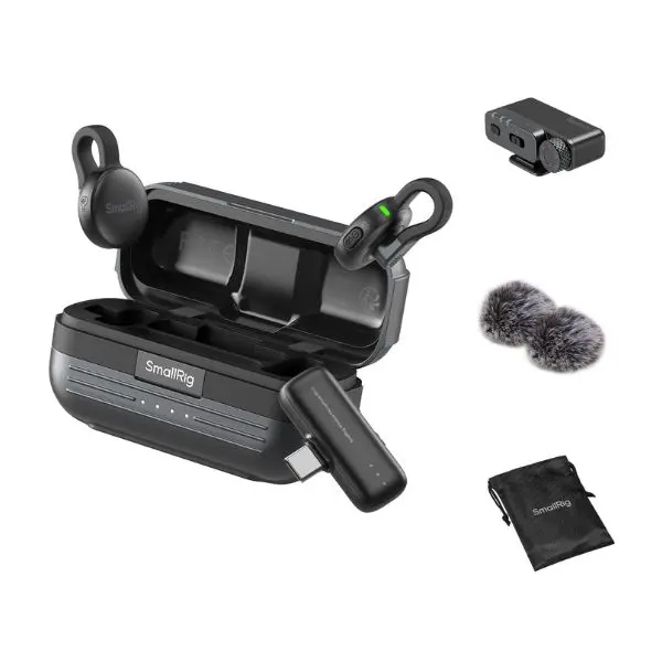 SmallRig S70 Wireless Lavalier Podcast Recording Mic, 8.6g Invisible Mini Lapel, Grammy-Tuned 9 EQ Presets, 300m Long-Range Dual Transmitter, Noise-Reducing Adjustable, Charging-Supported for Smartphone, iPhone, Android, DJI Osmo Pocket 4 Camera, Vlog