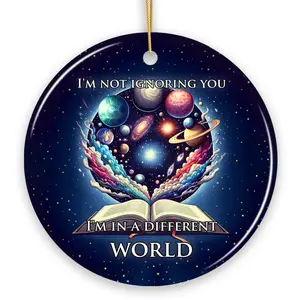 I’m in a Different World Unique Book Lover Ornament, Book Club Christmas Gift