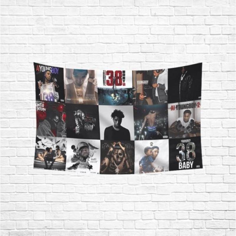 N.B.A Youngboy Album Flag Tapestry Banner Poster Wall Decor Collage ...
