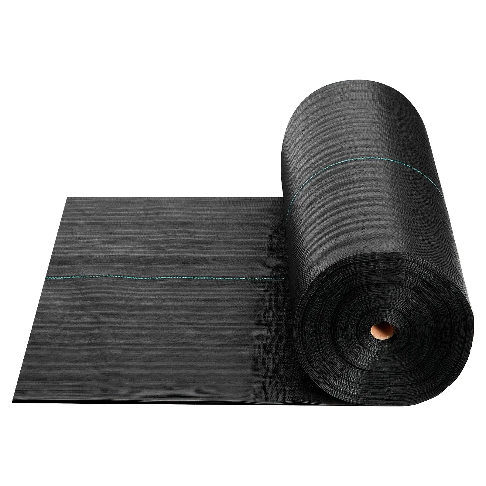 【Summerfinds】VEVOR Heavy Duty Tear-Resistant Weed Barrier Fabric, 3 x 100 ft Outdoor Black Ground Cover Mat, 5oz Woven Geotextile Webbing with Easy Alignment Guide Lines, Blocks Sunlight for Gardens, Driveways