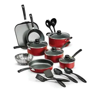 Tramontina Primaware 18 Piece Non-stick Cookware Set, Red Tramontina Primaware 18 Piece Non-stick Cookware Set, Red