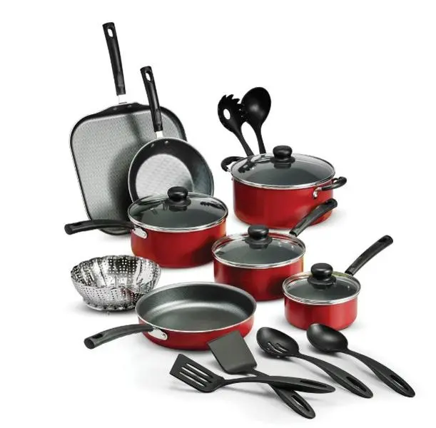 Tramontina Primaware 18 Piece Non-stick Cookware Set, Red