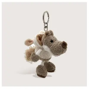 Cute Ugly Sheep in Sheepskin Wolf Plush Mini Pendant Keychain Stuffed Toy Backpack Decoration Bag Pendant