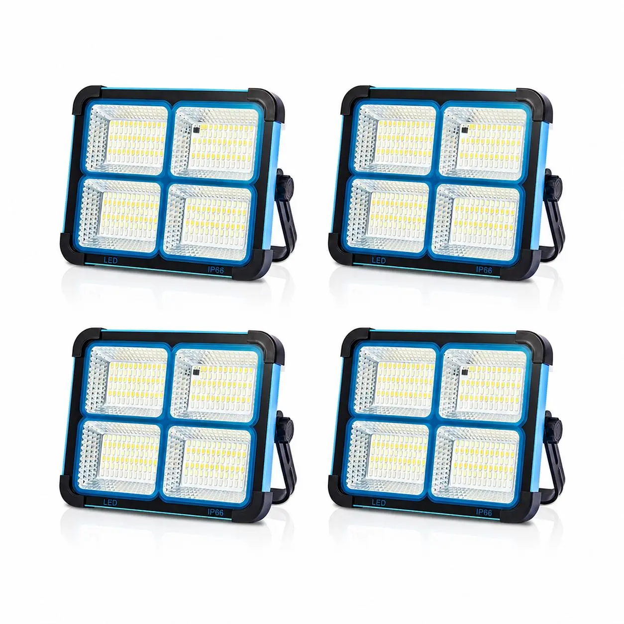 Qawtor Solar Rechargeable LED Work Light - 288 Super Bright 5730 Beads Floodlight, Solar Outdoor Lights, USB & Type-C Charging, 5 Lighting Modes,  IP66 Waterproof, Foldable, SOS, Battery Powered, Portable for Camping, Fishing, tiktokshopbacktoschool