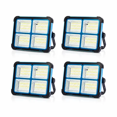 Qawtor Solar Rechargeable LED Work Light - 288 Super Bright 5730 Beads Floodlight, Solar Outdoor Lights, USB & Type-C Charging, 5 Lighting Modes,  IP66 Waterproof, Foldable, SOS, Battery Powered, Portable for Camping, Fishing, tiktokshopbacktoschool