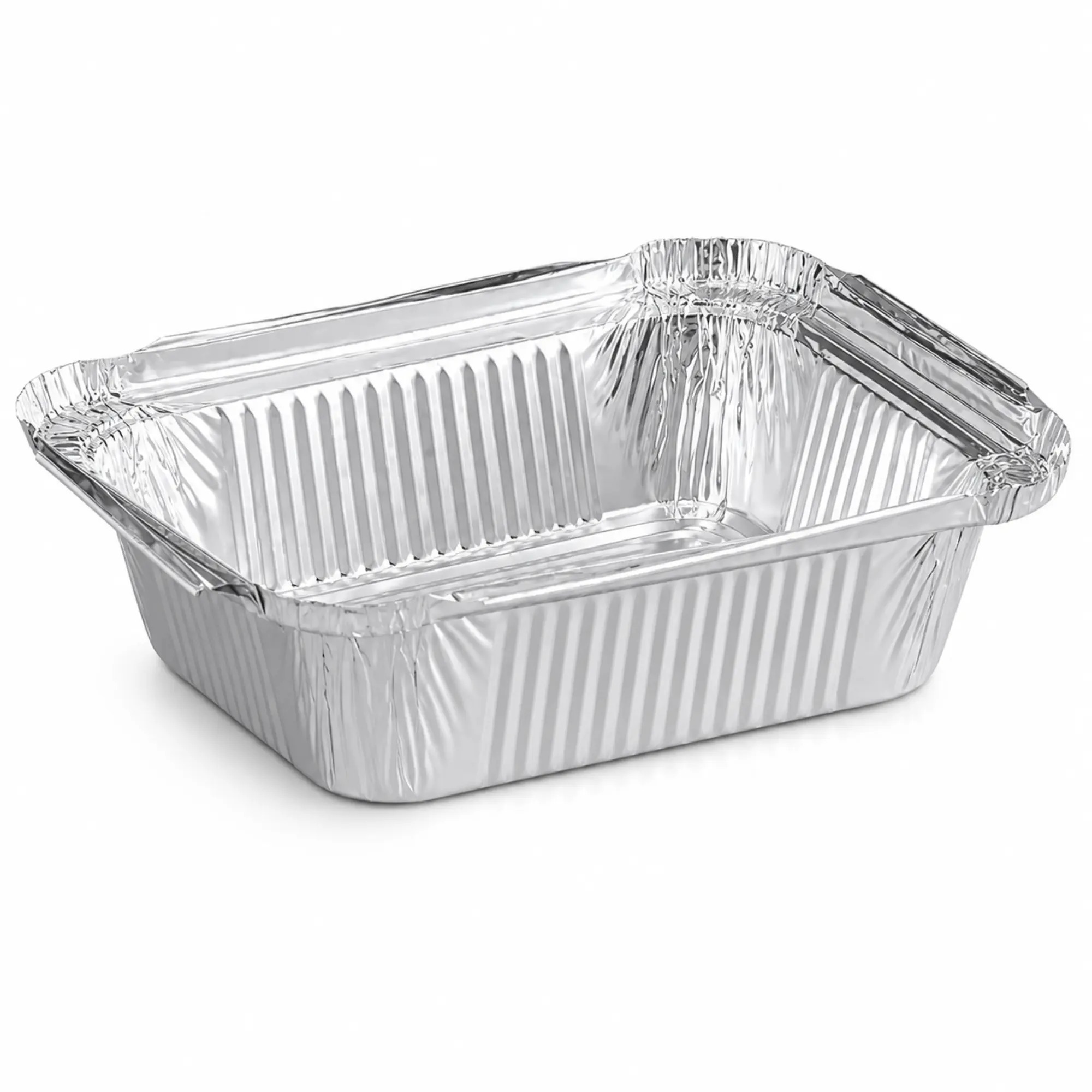 VeZee Sturdy 1Lb Oblong Disposable Aluminum Pans (5.5"x4"), Heavy-Duty Foil Food Containers, Baking Trays for Meal Prep, Takeout, Oven & Freezer Safe, Recyclable Single-Serve Bakeware