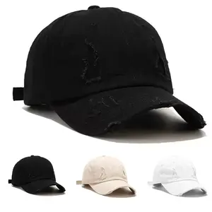 Unisex Vintage Holes Baseball Cap Outdoor Sport Adjustable Sunscreen Leisure Hat Spring Autumn Travel Tourism Beach Vacation