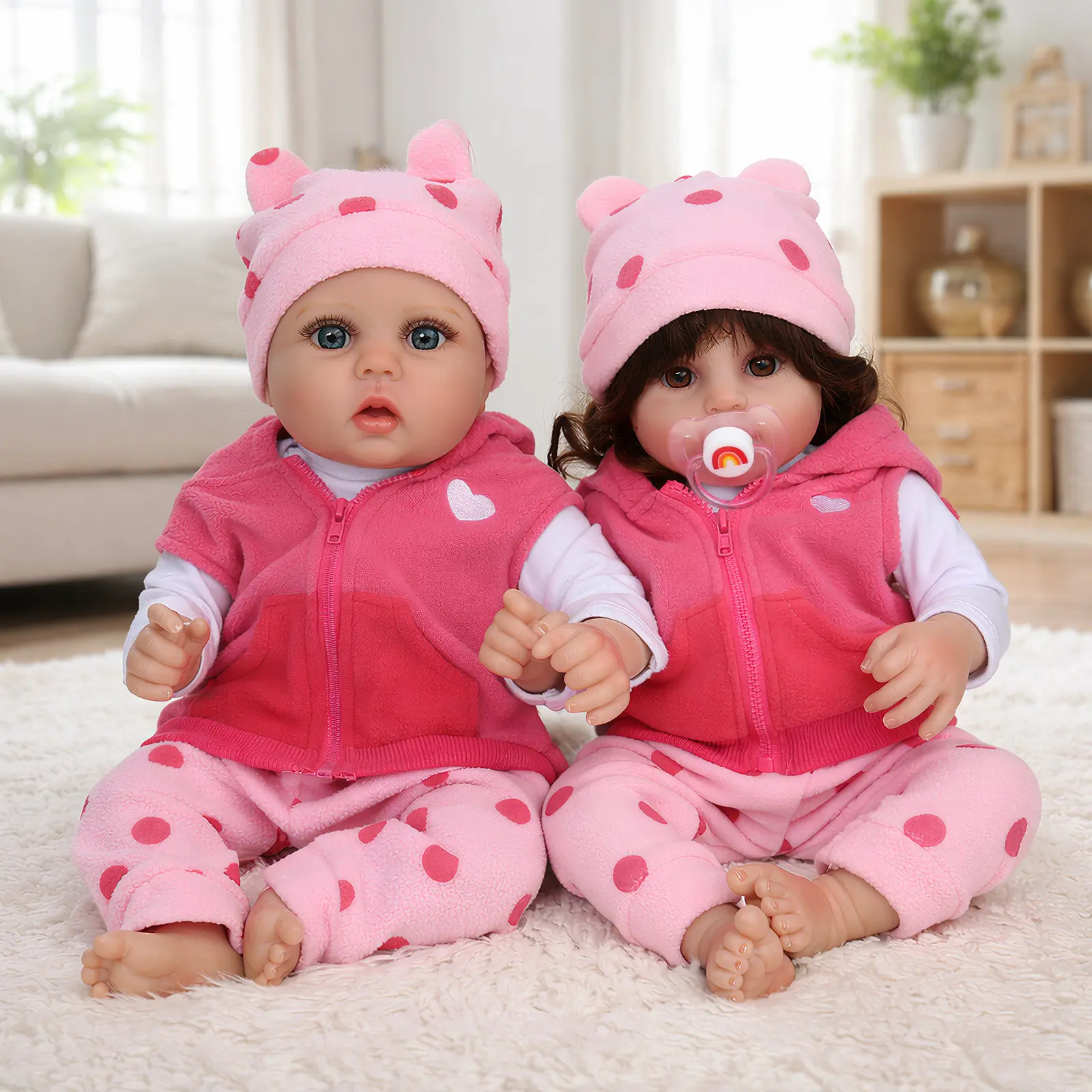 2 *  Open Eyes Cute Baby Dolls Cloth Bodies Combo