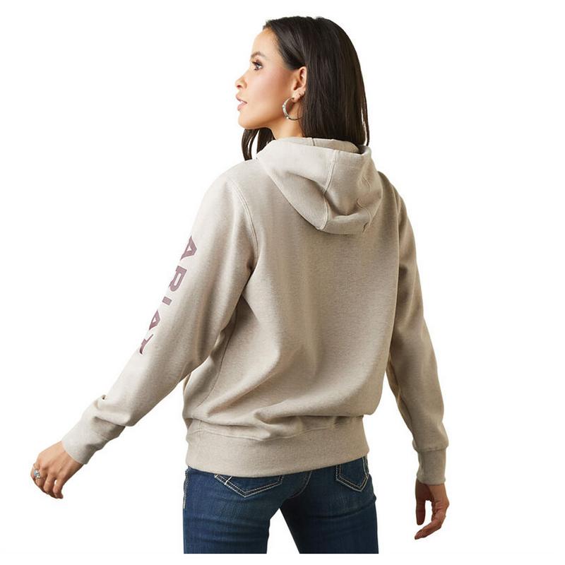 10040812 Ariat Women's Logo Hoodie -  Oatmeal Heather