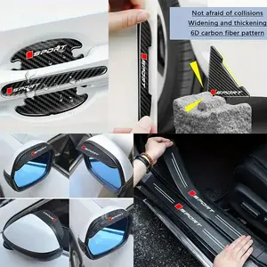 21pcs Car Accessories, Threshold Protection Stickers Rearview Mirror Sun Visor Door Sill Protector Anti-Collision Strips Anti-Scratch Corners, Enhanced Vehicle Safety Textured Grip Surface Scratchresistant Film Highquality Adhesive, Suitable for All Vehic