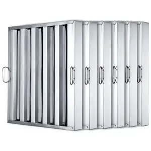 Garvee Commercial Kitchen Hood Filters Pack of 6, Durable 430 Stainless Steel with 5-Groove Baffle Design, Available in Sizes 19.5"x24.5"x1.9" and 19.5"x15.5", Ideal for Restaurant Exhaust Systems