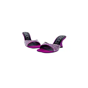 Pre-owned Gucci Hot Pink Satin Crystal Heels Size 38