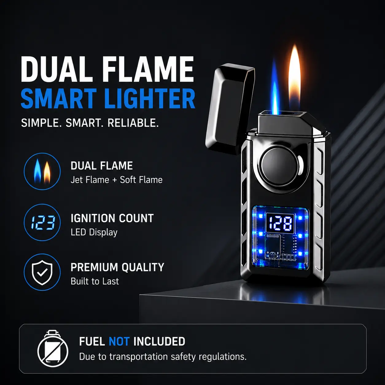 Intelligent Voice-Activated Metal Lighter (Gas Not Included)