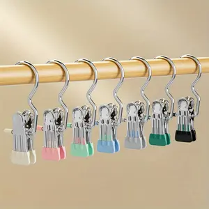 30 Stainless Steel Hangers With Clips, Best For Home Storage, Suitable For Pants, Skirts, And Jeans - Durable, Versatile Metal Clothes Hangers For Wardrobe Organizing, Clothes Pins