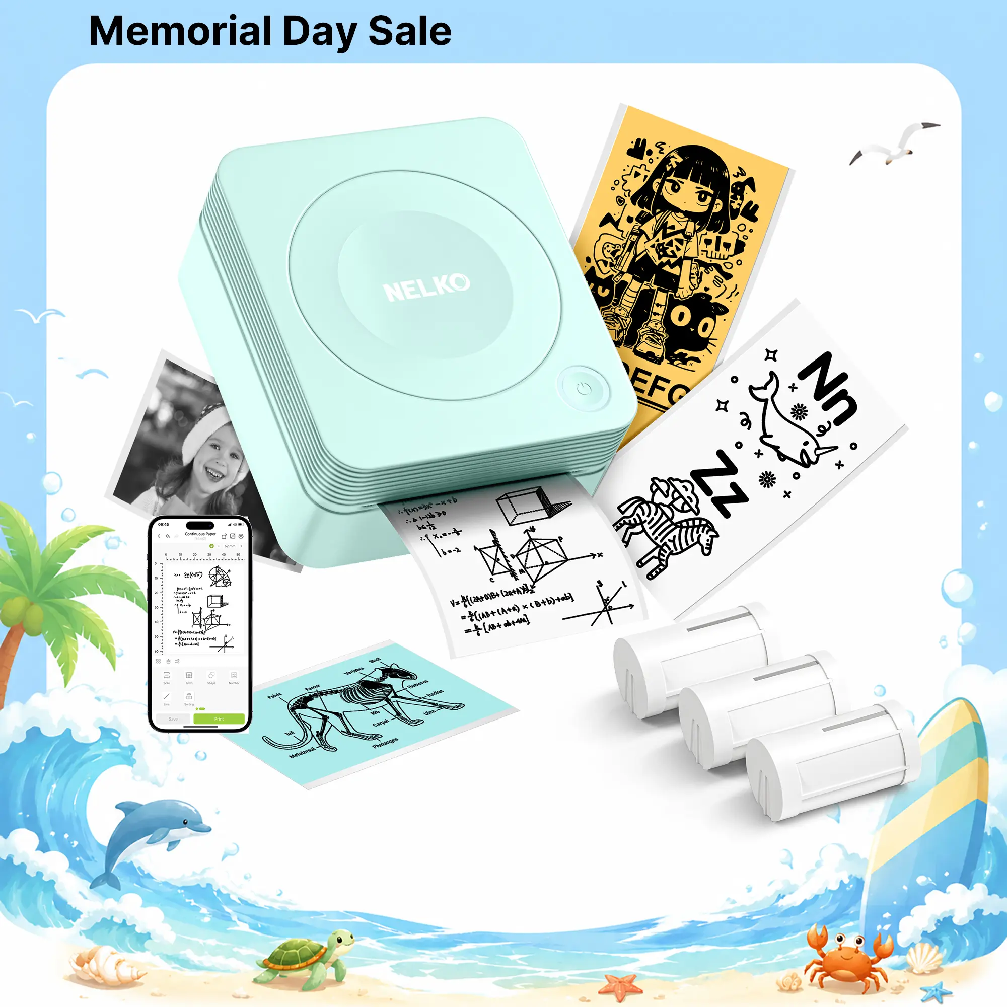 Mini Sticker Printer-2 Inch Bluetooth Thermal Pocket Printer, PM290 Inkless Portable Printer for Study Notes, AI Printer, Photos, Journals, Memos, Lists,Sticky Label, Ideal Gift for Valentine's Day, TikTokShopBlackFriday #SummerVibes