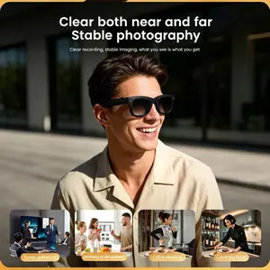 Lightweight Smart Bluetooth-compatible Glasses, 40g Ultra-Light, Dual Speakers Aac8920, Noise Cancellation, Blue Light Protection, Voice Wake-Up, Daily Use