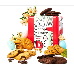 Easter Assorted Fresh Baked Cookies Tin 1lb – Deliciously Handmade Soft Variety of Flavorful Cookies – Premium Gourmet Cookie Gift for Friends, Family & Springtime Celebrations