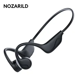NOZARILD Bone Conduction Headphones Bluetooth-compatible 6.0, Open Ear Design with Microphone, Ipx5 Waterproof, Suitable for Running and Cycling, Conduction Earphone