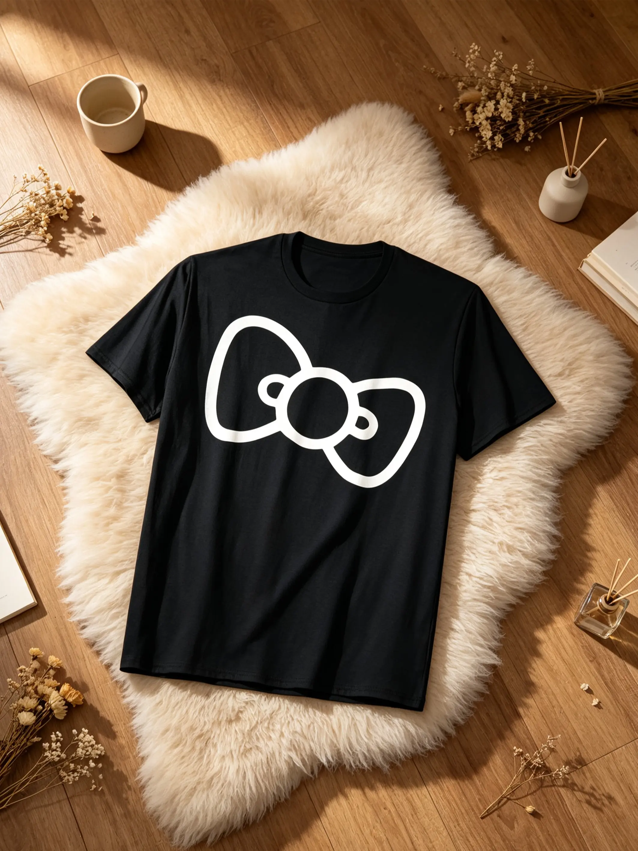 Retro Bow Shirt T-Shirt Cotton Fabric