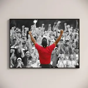 Black and White Tiger Woods 2019 Masters poster Decor Room Decoration Artistic