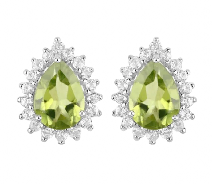 Peridot and White Topaz Earrings