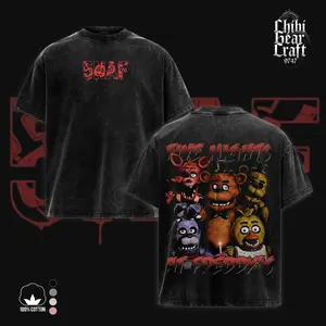 Five Nights at Freddy's Vintage 90s Bootleg Style T-Shirt & Hoodie - Retro FNAF Graphic Tees, Unisex Heavyweight Cotton Casual Top, Gift For Men Women, Freddy Fazbear Streetwear