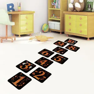 Cartoon Number Hopscotch Stickers, Self-Adhesive Numbers 1-10, Detachable and Residue-Free, Ideal Gift for Children, Fun Learning Tool