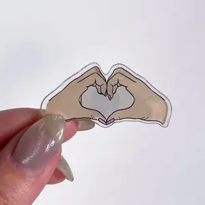 Hand Heart Acrylic Pin - Heart Design, Lightweight, Ideal for Crafting and Personal Use