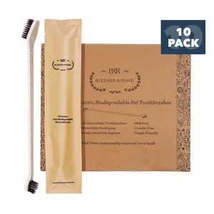 Biodegradable Dog Toothbrush by BLEEKER & RÖWE Pet Cat Toothbrushes – Dual-Sided Soft Toothbrush for Dogs and Cats – Vegan and BPA-Free Soft Bristle Toothbrush