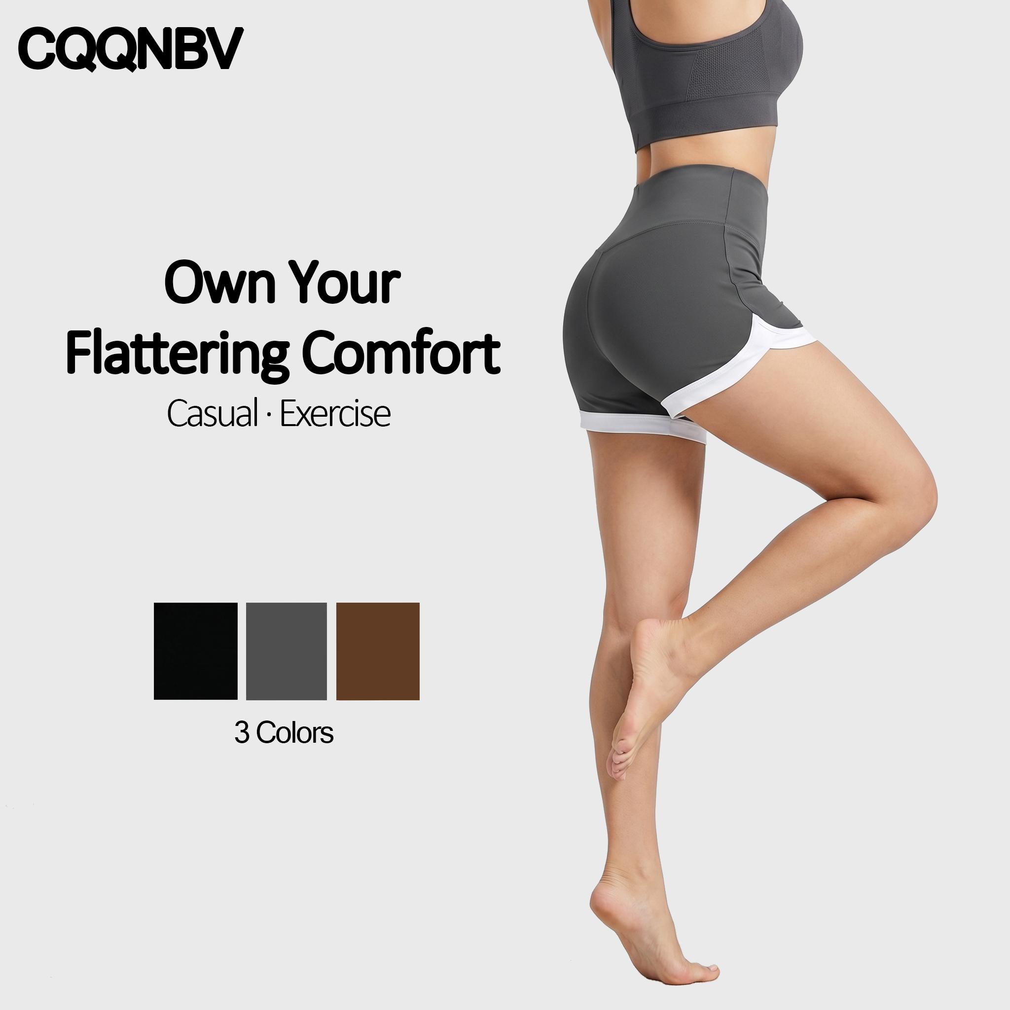 CQQNBV Women’s High Waisted Biker Shorts – Tummy Control Yoga Gym Shorts, Stretchy Butt Lifting Workout Shorts for Running, Lounge & Summer Streetwear