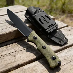 Tactical Fixed Blade Survival Knife with Kydex Sheath, High Hardness EDC Hunting Knife for Camping Hiking, Durable Outdoor Gear for Men, Giftable Utility Knife