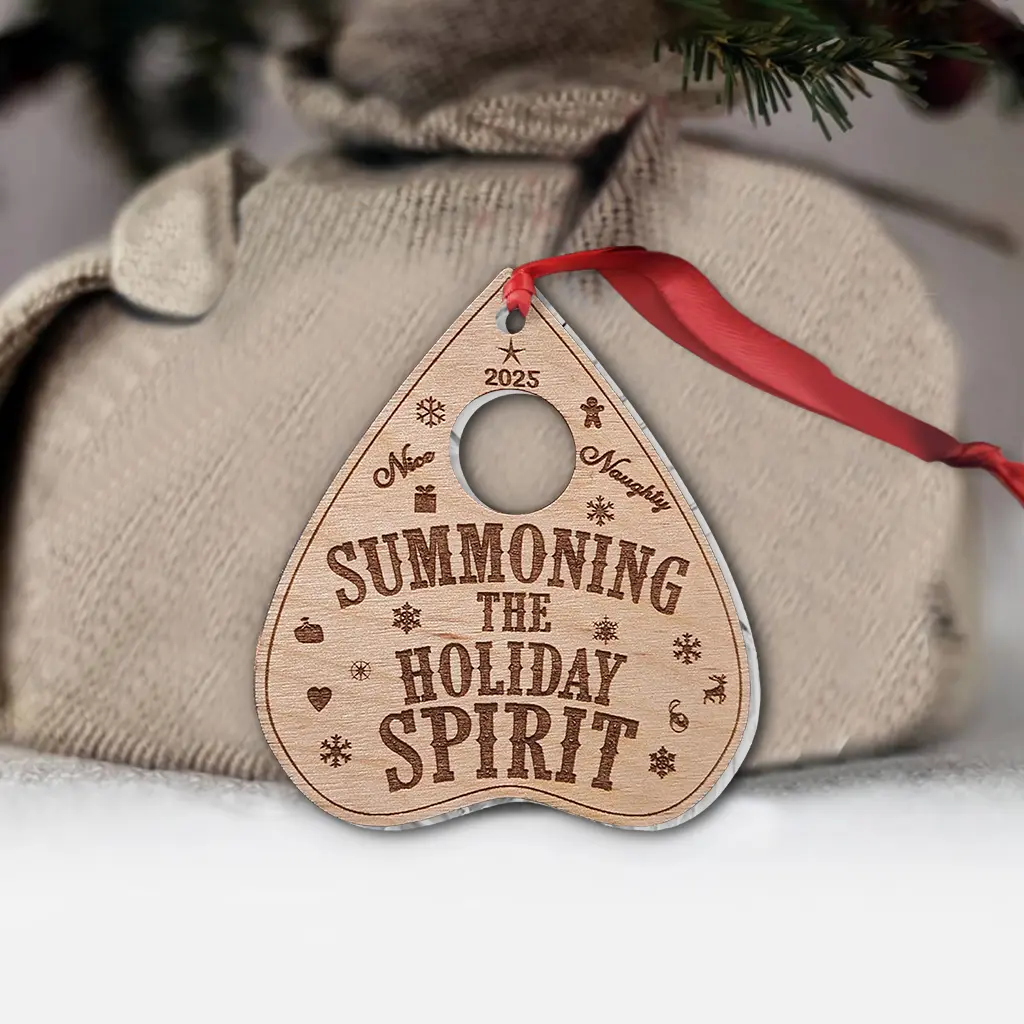 Ouija Planchette Christmas Ornament: Spooky Horror Gift, Horror fan Gag Gift, Ugly Ornament, White Elephant, Unique Holiday Decoration, Humorous Xmas Ornament Gift Idea - scs15381