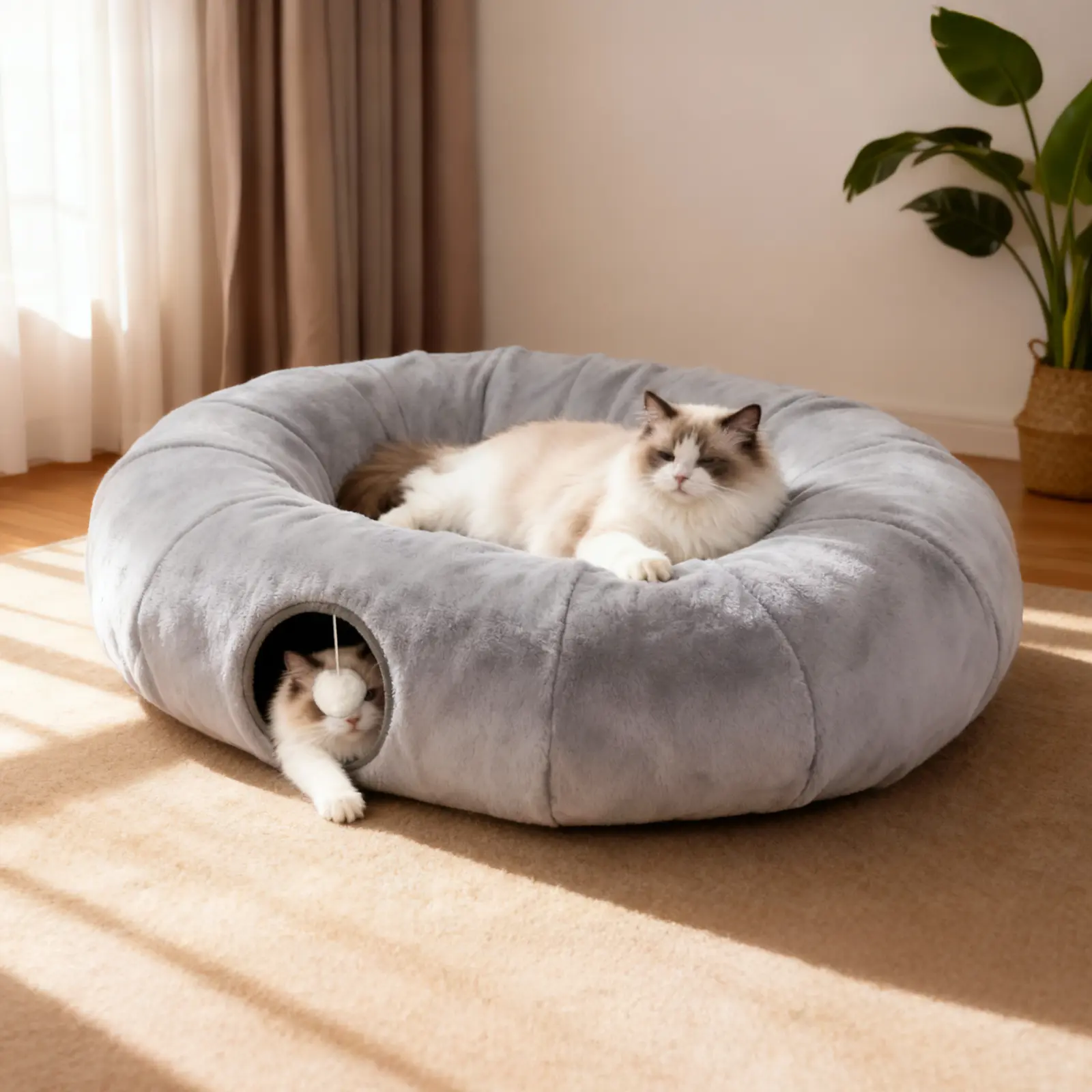 Foldable Cat Tunnel - Portable Design, Easy Storage for Indoor Cat Play and Comfort, Indoor Play