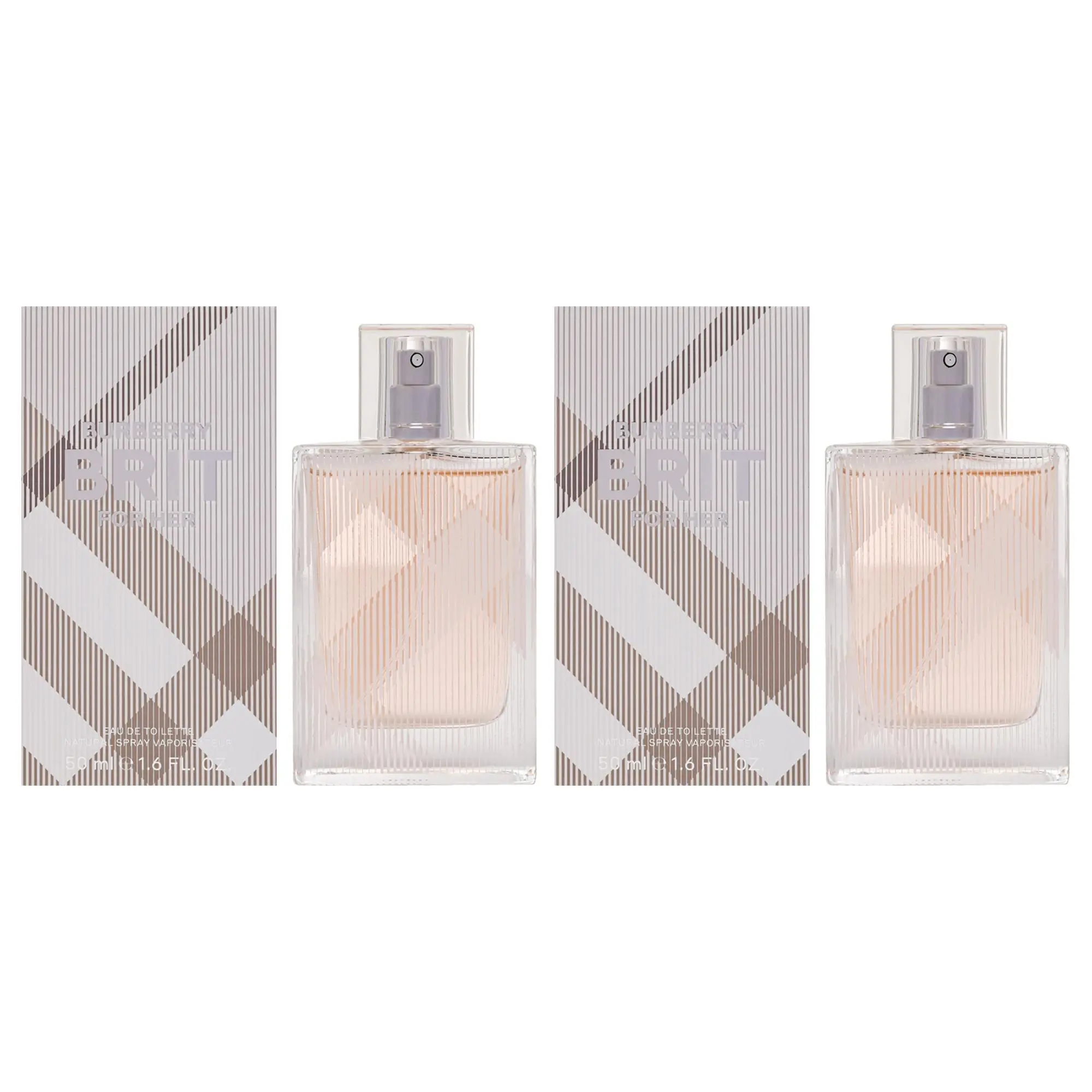 BURBERRY Brit Eau de Toilette Perfume for Women, 1.6 fl oz Fragrance Spray, Value Pack Set of 2 Bottles