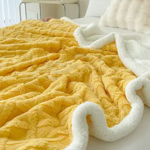 Classic Diamond Pattern Thick Blanket, Warm Comfortable Sofa Throw, Daily Use Bed Blanket for Room Living Room Bedroom Office Camping, Soft Cozy Blanket