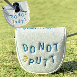 Golf Putter Club Head Cover, Golf Accessory, Semi-Circle Putter Cover, PU Material with Advanced Embroidery, Fits Most Brands, Df3 Design Style, Golf Equipment