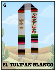 El Tulipan Blanco 2026 Graduation Stole