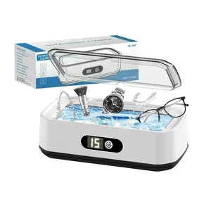 Professional Ultrasonic Cleaner Machine, 50KHz with 5 Cleaning Modes & Digital Timer, for Jewelry, Eyeglasses, Dentures, Watches - 304 Stainless Steel Tank