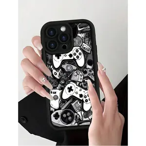 Gaming - Controller A Black, Fashionable, Individual And Popular Gaming - Controller Pattern Black Phone Case ,Anti - Drop Camera Enhanced Protection, Prevent Wear And Tear For IPhone 16/15/14/13/12/11 Pro Promax