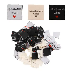 150 Pcs Handmade Sew-on Woven Clothing Labels Sewing Crafting Fabric Tags for Clothes Dolls Hats Shoes Sewing Crafts DIY