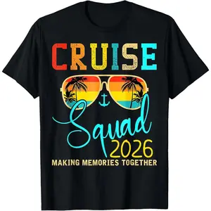 100% Cotton Squad Crew Cruise 2026 Summer Vacation Matching Family Group T-Shirt