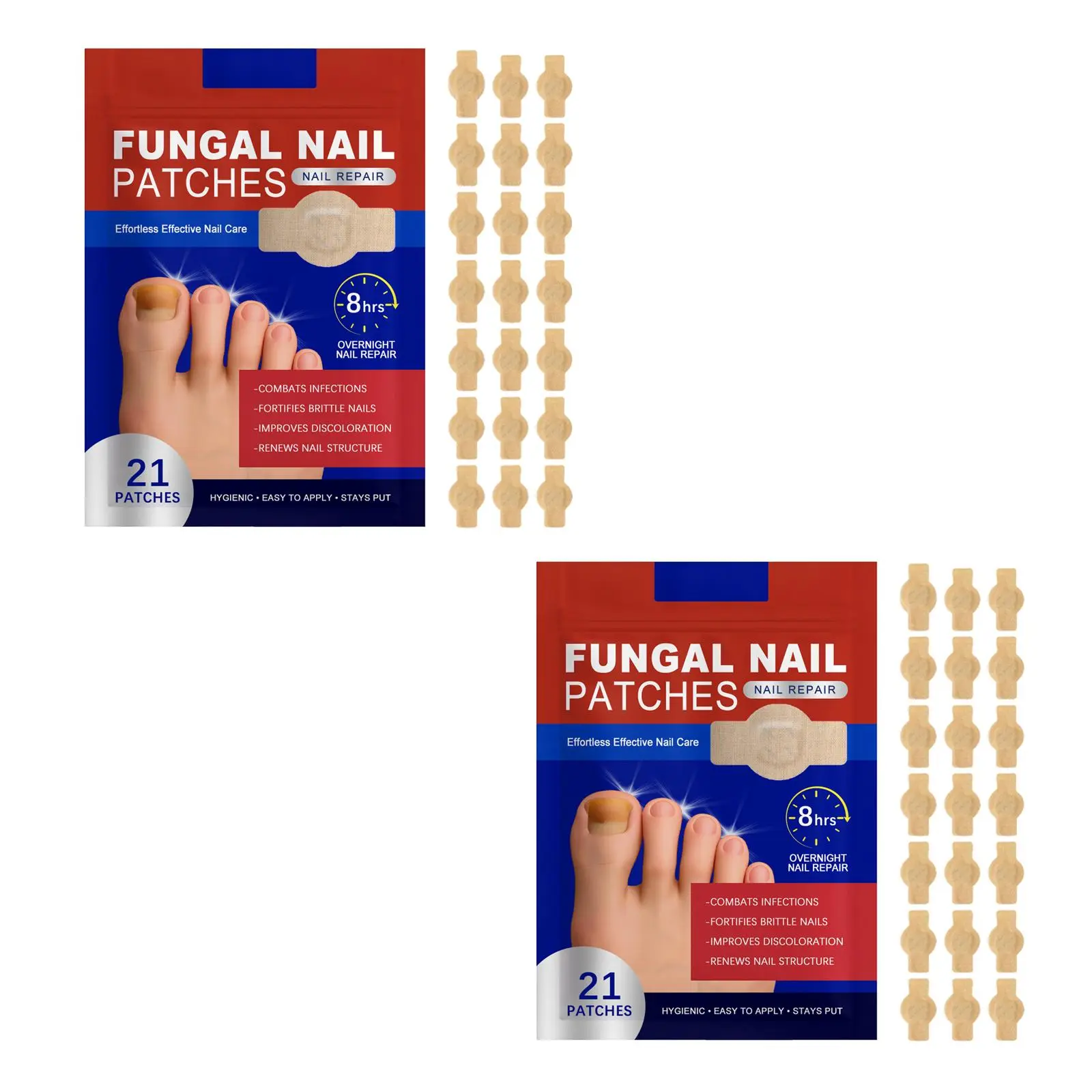 NailFungus Care Patches 21pcs/box Nail Health Care Patches for Fungal Nails & Nail Problems Moisturize Repair Manicure Kit Set Moisturizer Moisture thick