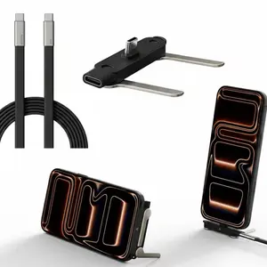 240W Type-C Charging Cable with 360° Rotating Holder, Hidden Phone Stand Fast Charger Cord, Universal Charging Connector Suitable for Mobile Devices Gaming Car Use, Perfect Gift for Men