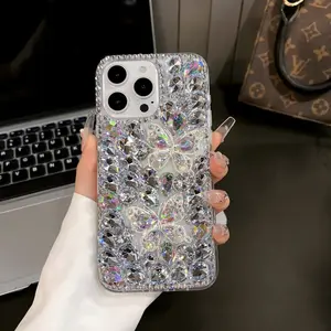 Heavy-Duty Full Rhinestone Multi-Color 3D Butterfly Phone Case For iPhone 13/14/15/16/17 Pro/ProMax/Plus, Luxury Multi-Style Protective Cover Accessories